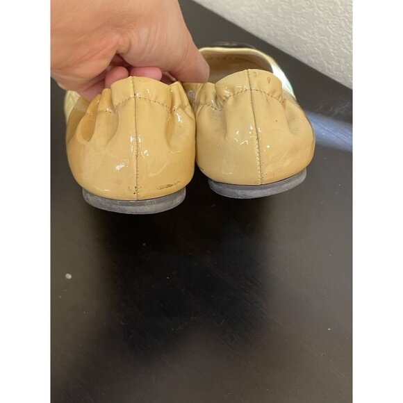 Tory Burch Reva Ballet Flats 5.5 Yellow Slip On Shoes Sandals Twee Luxury Casual - Picture 3 of 6